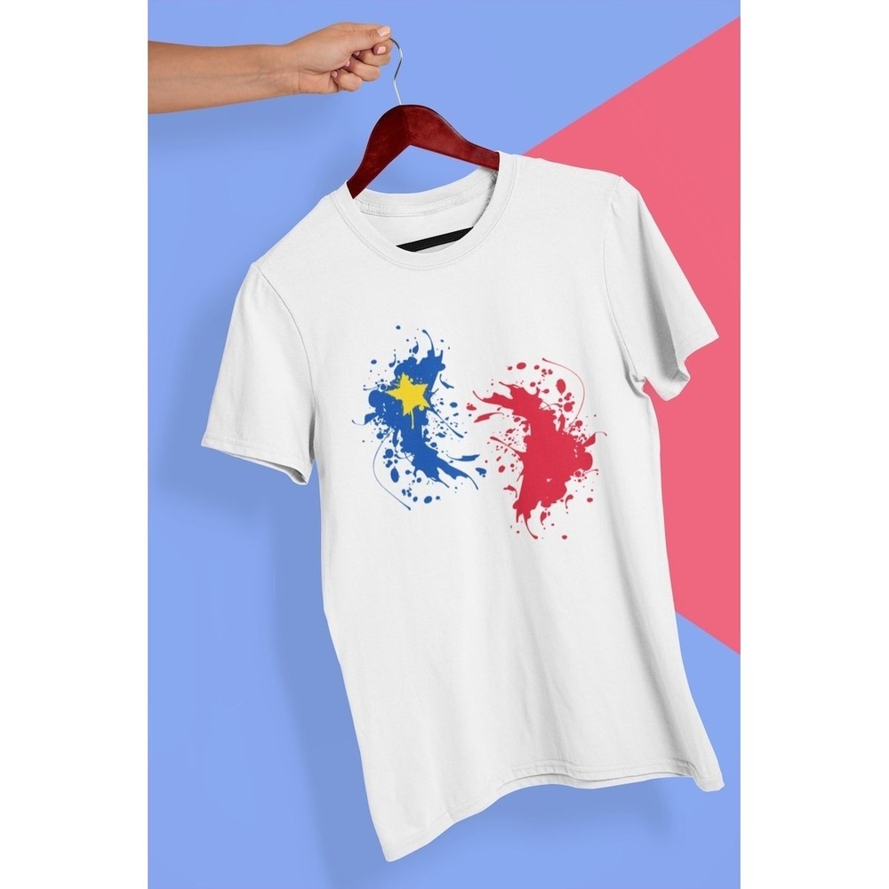 T-shirts Acadiens Drapeau Splash De Peinture - Picture 1 of 4